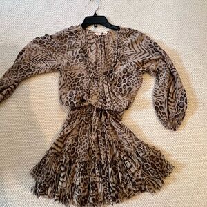 Rebecca Taylor ruffled Cheetah dress